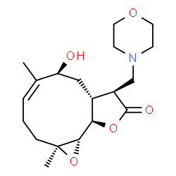 ChemSpider 2D Image | (1aS,4Z,6S,7aR,8S,10aR,10bS)-6-Hydroxy-1a,5-dimethyl-8-(4-morpholinylmethyl)-2,3,6,7,7a,8,10a,10b-octahydrooxireno[9,10]cyclodeca[1,2-b]furan-9(1aH)-one | C19H29NO5