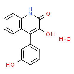 ChemSpider 2D Image | 3-Hydroxy-4-(3-hydroxyphenyl)-2(1H)-quinolinone hydrate (1:1) | C15H13NO4