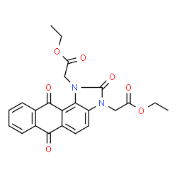 ChemSpider 2D Image | Diethyl 2,2'-(2,6,11-trioxo-6,11-dihydro-1H-anthra[1,2-d]imidazole-1,3(2H)-diyl)diacetate | C23H20N2O7