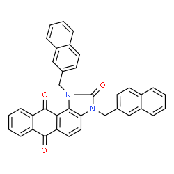 ChemSpider 2D Image | 1,3-Bis(2-naphthylmethyl)-1H-anthra[1,2-d]imidazole-2,6,11(3H)-trione | C37H24N2O3