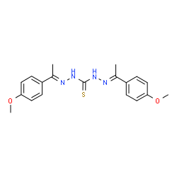 ChemSpider 2D Image | N'',N'''-Bis[(1E)-1-(4-methoxyphenyl)ethylidene]thiocarbonohydrazide | C19H22N4O2S
