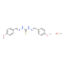 ChemSpider 2D Image | N'',N'''-Bis[(E)-(4-methoxyphenyl)methylene]thiocarbonohydrazide - methanol (1:1) | C18H22N4O3S