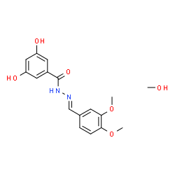 ChemSpider 2D Image | N'-[(E)-(3,4-Dimethoxyphenyl)methylene]-3,5-dihydroxybenzohydrazide - methanol (1:1) | C17H20N2O6