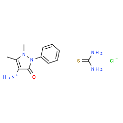 ChemSpider 2D Image | 1,5-Dimethyl-3-oxo-2-phenyl-2,3-dihydro-1H-pyrazol-4-aminium chloride - thiourea (1:1:1) | C12H18ClN5OS