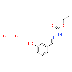 ChemSpider 2D Image | Ethyl (2E)-2-(3-hydroxybenzylidene)hydrazinecarboxylate dihydrate | C10H16N2O5