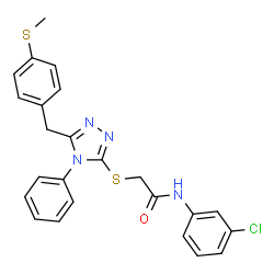 ChemSpider 2D Image | N-(3-Chlorophenyl)-2-({5-[4-(methylsulfanyl)benzyl]-4-phenyl-4H-1,2,4-triazol-3-yl}sulfanyl)acetamide | C24H21ClN4OS2