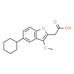 ChemSpider 2D Image | [5-Cyclohexyl-3-(methylsulfanyl)-1-benzofuran-2-yl]acetic acid | C17H20O3S