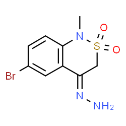 ChemSpider 2D Image | (4Z)-6-Bromo-4-hydrazono-1-methyl-3,4-dihydro-1H-2,1-benzothiazine 2,2-dioxide | C9H10BrN3O2S