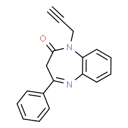 ChemSpider 2D Image | 4-Phenyl-1-(2-propyn-1-yl)-1,3-dihydro-2H-1,5-benzodiazepin-2-one | C18H14N2O