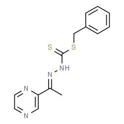 ChemSpider 2D Image | Benzyl (2E)-2-[1-(2-pyrazinyl)ethylidene]hydrazinecarbodithioate | C14H14N4S2