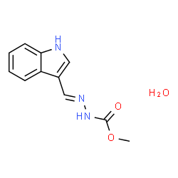ChemSpider 2D Image | Methyl (2E)-2-(1H-indol-3-ylmethylene)hydrazinecarboxylate hydrate (1:1) | C11H13N3O3