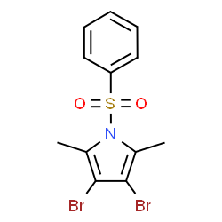 ChemSpider 2D Image | 3,4-Dibromo-2,5-dimethyl-1-(phenylsulfonyl)-1H-pyrrole | C12H11Br2NO2S