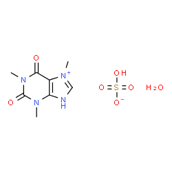 ChemSpider 2D Image | 1,3,7-Trimethyl-2,6-dioxo-2,3,6,7-tetrahydro-1H-purin-7-ium hydrogen sulfate hydrate (1:1:1) | C8H14N4O7S