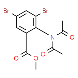 ChemSpider 2D Image | Methyl 3,5-dibromo-2-(diacetylamino)benzoate | C12H11Br2NO4