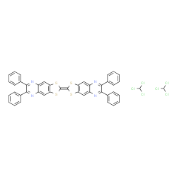 ChemSpider 2D Image | 2-(6,7-Diphenyl[1,3]dithiolo[4,5-g]quinoxalin-2-ylidene)-6,7-diphenyl[1,3]dithiolo[4,5-g]quinoxaline - chloroform (1:2) | C44H26Cl6N4S4