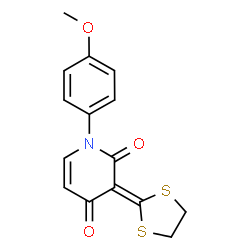 ChemSpider 2D Image | 3-(1,3-Dithiolan-2-ylidene)-1-(4-methoxyphenyl)-2,4(1H,3H)-pyridinedione | C15H13NO3S2