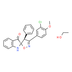 ChemSpider 2D Image | (2S,4'S)-3'-(3-Chloro-4-methoxyphenyl)-4'-phenyl-4'H-spiro[indole-2,5'-[1,2]oxazol]-3(1H)-one - ethanol (1:1) | C25H23ClN2O4
