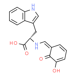 ChemSpider 2D Image | N-[(Z)-(5-Hydroxy-6-oxo-2,4-cyclohexadien-1-ylidene)methyl]-L-tryptophan | C18H16N2O4