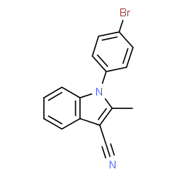 ChemSpider 2D Image | 1-(4-Bromophenyl)-2-methyl-1H-indole-3-carbonitrile | C16H11BrN2