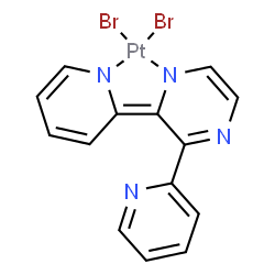ChemSpider 2D Image | Dibromo[3-(2-pyridinyl)-2-(2(1H)-pyridinylidene-kappaN)-1,2-dihydropyrazinato(2-)-kappaN~1~]platinum | C14H10Br2N4Pt