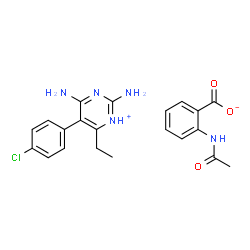 ChemSpider 2D Image | 2,4-Diamino-5-(4-chlorophenyl)-6-ethylpyrimidin-1-ium 2-acetamidobenzoate | C21H22ClN5O3