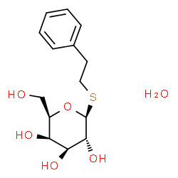 ChemSpider 2D Image | 2-Phenylethyl 1-thio-beta-D-galactopyranoside hydrate (1:1) | C14H22O6S
