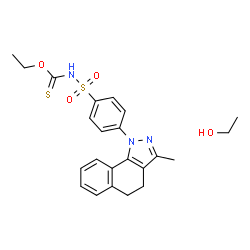 ChemSpider 2D Image | O-Ethyl {[4-(3-methyl-4,5-dihydro-1H-benzo[g]indazol-1-yl)phenyl]sulfonyl}carbamothioate - ethanol (1:1) | C23H27N3O4S2