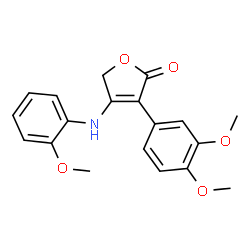 ChemSpider 2D Image | 3-(3,4-Dimethoxyphenyl)-4-[(2-methoxyphenyl)amino]-2(5H)-furanone | C19H19NO5