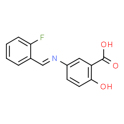ChemSpider 2D Image | 5-[(E)-(2-Fluorobenzylidene)amino]-2-hydroxybenzoic acid | C14H10FNO3