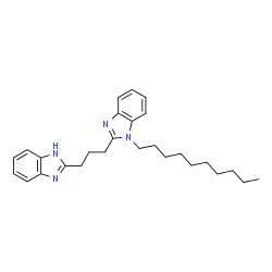 ChemSpider 2D Image | 2-[3-(1H-Benzimidazol-2-yl)propyl]-1-decyl-1H-benzimidazole | C27H36N4