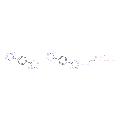 ChemSpider 2D Image | 1,2-Ethanediaminium 5-[4-(1H-tetrazol-5-yl)phenyl]tetrazol-1-ide hydrate (1:2:2) | C18H24N18O2