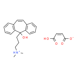 ChemSpider 2D Image | 3-(5-Hydroxy-5H-dibenzo[a,d][7]annulen-5-yl)-N,N-dimethyl-1-propanaminium (2Z)-3-carboxyacrylate | C24H27NO5