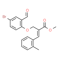ChemSpider 2D Image | Methyl (2E)-2-[(4-bromo-2-formylphenoxy)methyl]-3-(2-methylphenyl)acrylate | C19H17BrO4