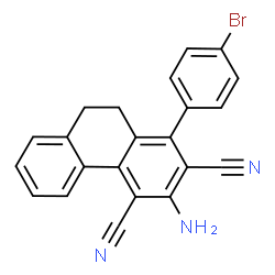 ChemSpider 2D Image | 3-Amino-1-(4-bromophenyl)-9,10-dihydro-2,4-phenanthrenedicarbonitrile | C22H14BrN3