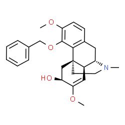 ChemSpider 2D Image | (6beta,9alpha,13alpha,14alpha)-4-(Benzyloxy)-3,7-dimethoxy-17-methyl-7,8-didehydromorphinan-6-ol | C26H31NO4