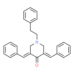 ChemSpider 2D Image | (3E,5E)-3,5-Dibenzylidene-1-(2-phenylethyl)-4-piperidinone | C27H25NO