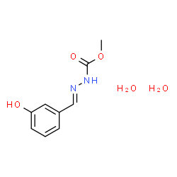 ChemSpider 2D Image | Methyl (2E)-2-(3-hydroxybenzylidene)hydrazinecarboxylate dihydrate | C9H14N2O5