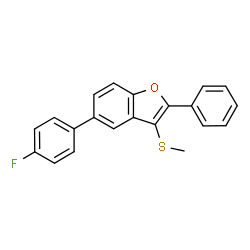 ChemSpider 2D Image | 5-(4-Fluorophenyl)-3-(methylsulfanyl)-2-phenyl-1-benzofuran | C21H15FOS