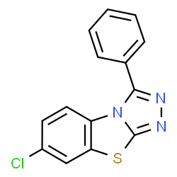 ChemSpider 2D Image | 7-Chloro-3-phenyl[1,2,4]triazolo[3,4-b][1,3]benzothiazole | C14H8ClN3S