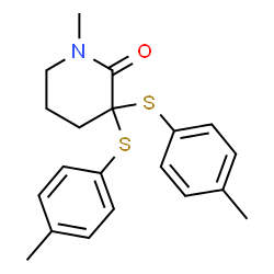ChemSpider 2D Image | 1-Methyl-3,3-bis[(4-methylphenyl)sulfanyl]-2-piperidinone | C20H23NOS2