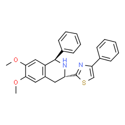 ChemSpider 2D Image | (1R,3S)-6,7-Dimethoxy-1-phenyl-3-(4-phenyl-1,3-thiazol-2-yl)-1,2,3,4-tetrahydroisoquinoline | C26H24N2O2S