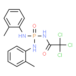 ChemSpider 2D Image | N-{Bis[(2-methylphenyl)amino]phosphoryl}-2,2,2-trichloroacetamide | C16H17Cl3N3O2P