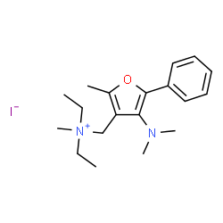 ChemSpider 2D Image | N-{[4-(Dimethylamino)-2-methyl-5-phenyl-3-furyl]methyl}-N-ethyl-N-methylethanaminium iodide | C19H29IN2O