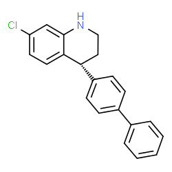 ChemSpider 2D Image | (4R)-4-(4-Biphenylyl)-7-chloro-1,2,3,4-tetrahydroquinoline | C21H18ClN