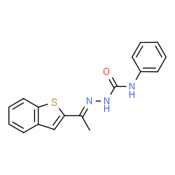 ChemSpider 2D Image | (2E)-2-[1-(1-Benzothiophen-2-yl)ethylidene]-N-phenylhydrazinecarboxamide | C17H15N3OS