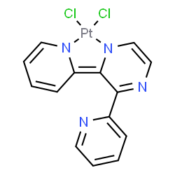ChemSpider 2D Image | Dichloro[3-(2-pyridinyl)-2-(2(1H)-pyridinylidene-kappaN)-1,2-dihydropyrazinato(2-)-kappaN~1~]platinum | C14H10Cl2N4Pt