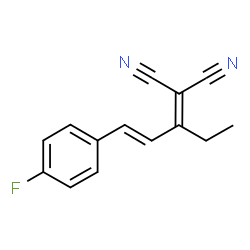 ChemSpider 2D Image | [(1E)-1-(4-Fluorophenyl)-1-penten-3-ylidene]malononitrile | C14H11FN2