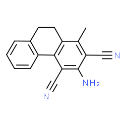 ChemSpider 2D Image | 3-Amino-1-methyl-9,10-dihydro-2,4-phenanthrenedicarbonitrile | C17H13N3