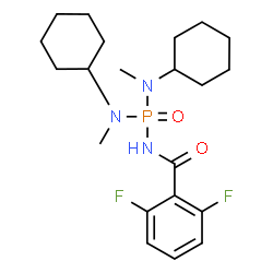 ChemSpider 2D Image | N-{Bis[cyclohexyl(methyl)amino]phosphoryl}-2,6-difluorobenzamide | C21H32F2N3O2P