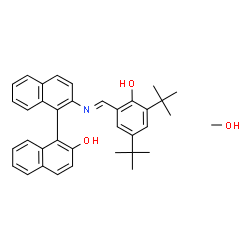 ChemSpider 2D Image | 2'-{(E)-[2-Hydroxy-3,5-bis(2-methyl-2-propanyl)benzylidene]amino}-1,1'-binaphthalen-2-ol - methanol (1:1) | C36H39NO3